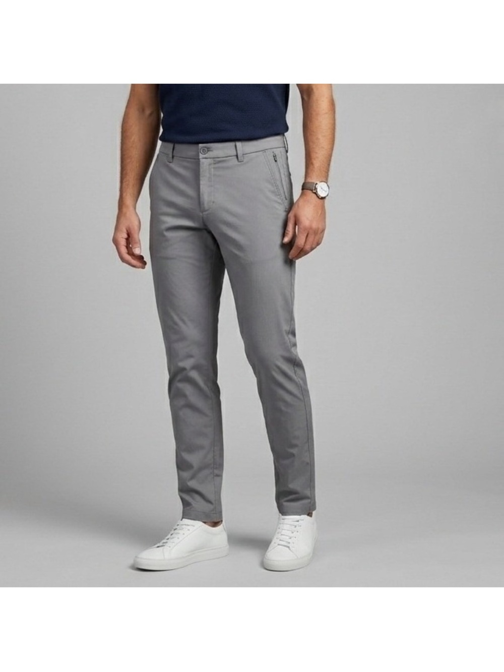 Bird Dogs Men’s 36x32 Gray Mist Stretch Khaki Pants Built In Liner Slim Fit